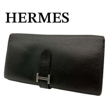 美品 HERMES エルメス ベアン スフレ M刻印 長財布 ブラック拍卖