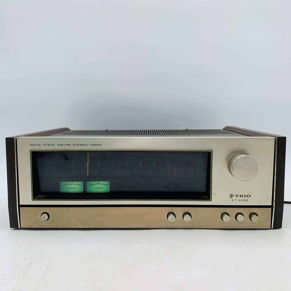 名機 TRIO トリオ KT-4005 FM AMチューナー 【通電確認品】 取扱説明書付き STEREO TUNER レトロ オーディオ機器 現状品拍卖