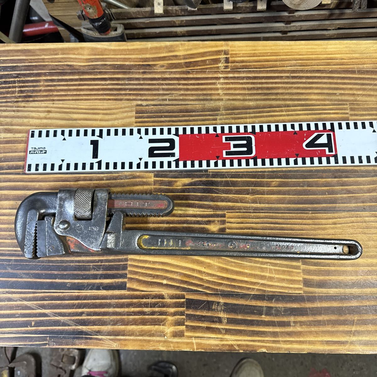 ①450mm パイプレンチ 工具 パイレン HIT/ヒット 中古/used ハンドツール拍卖
