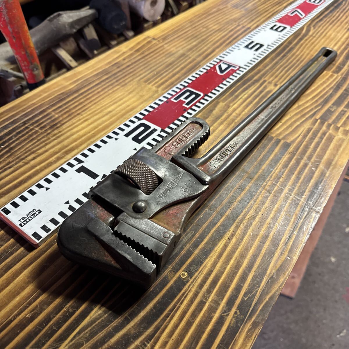 DT600mm JIS《SUPER》スーパーツール HEAVY DUTY 24 パイプレンチ パイレン 工具 ハンドツール 中古/used拍卖