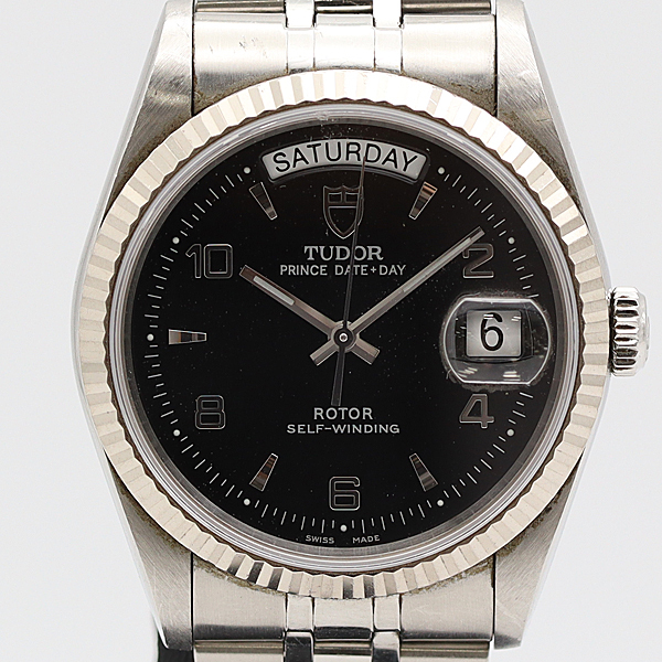 デッドストック級 稼働 チュードル プリンス デイデイト 76214 1181748 AT/自動巻 黒文字盤 メンズ腕時計 5763120 9NBT ABC16617 SMZ拍卖