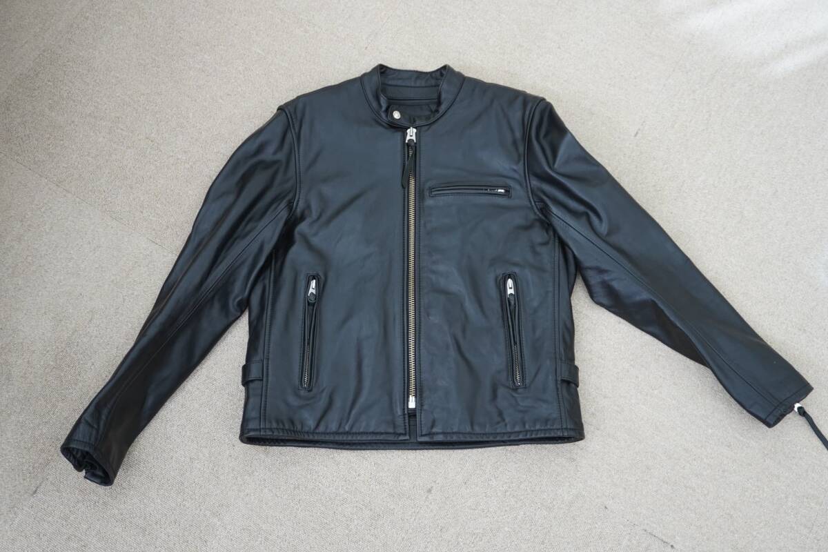 ☆【KADOYA撥水加工&クリーニング済み】 KADOYA K'S LEATHER インナー付きライダースジャケット シングル 3Lサイズ☆拍卖