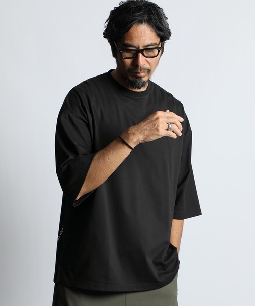 The DUFFER of ST.GEORGE 2025SS 2層構造 吸水速乾クールマックス オーバーサイズ ビッグシルエット リラックスTシャツ ブラック XL 美品拍卖