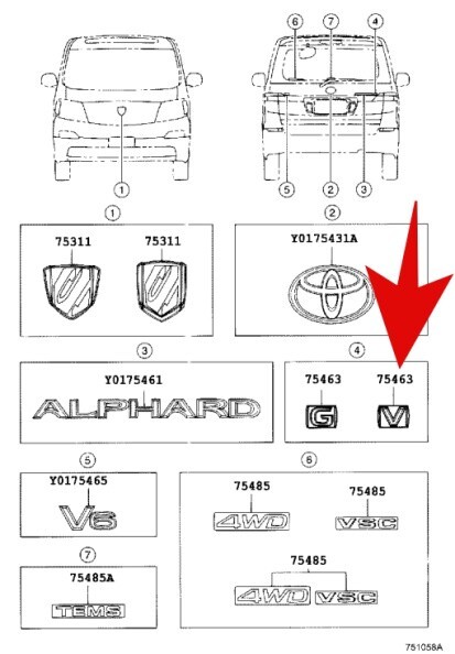 新品 純正品 TOYOTA トヨタ バックエンブレム 10系アルファード拍卖