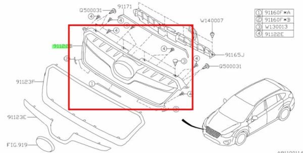 新品 純正品 SUBARU スバル グリル フロント ベース XV G33拍卖