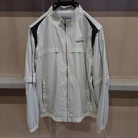 【中古現状品】TourStage ツアーステージ ホワイト Lサイズ ゴルフウェア 2way ブルゾン ジャケット拍卖
