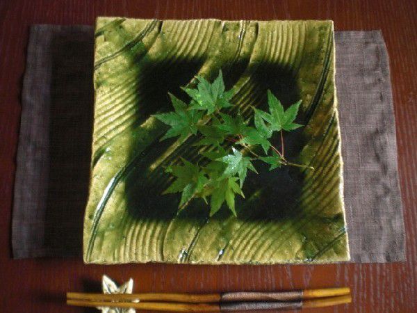 角皿 七寸 総織部 波文 七寸 角皿 野々村浩司 NO-42拍卖