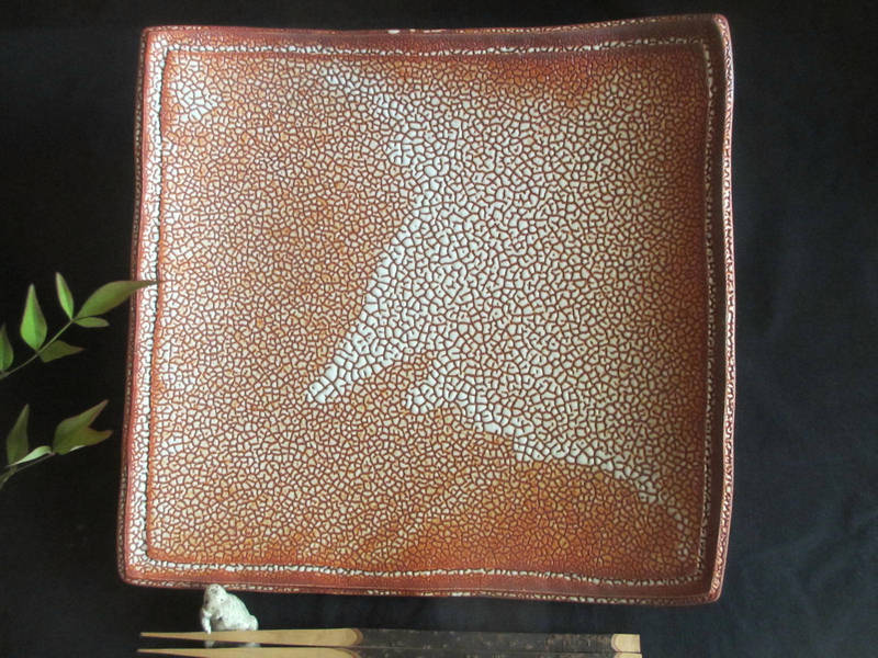 角皿 梅花皮 赤志野 尺盛皿 康元窯 佐藤公一郎 SK-167拍卖