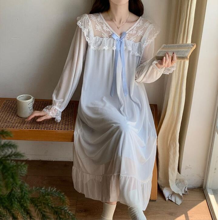 上質 レディース S.M.L.XLサイズ 綿 宮殿 プリンセス ネグリジェ ルームウエア 滑らか 肌さわり 心地良い リラックス拍卖