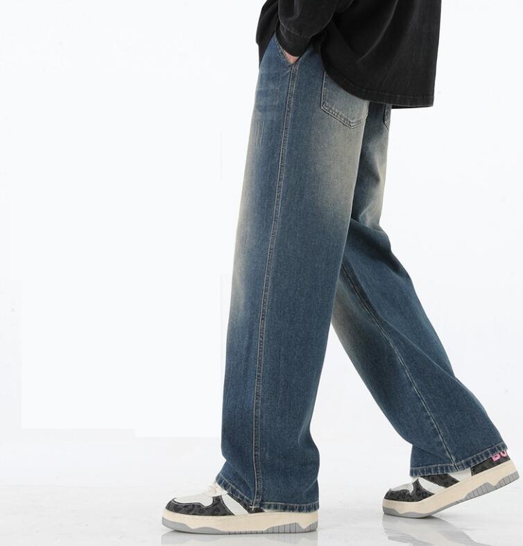 新品 ワイドパンツ メンズ デニムパンツ ロングパンツ ボトムス 大きいサイズ 裏ボア 裏起毛 防寒 厚手 暖かい 秋冬 S~3XL拍卖