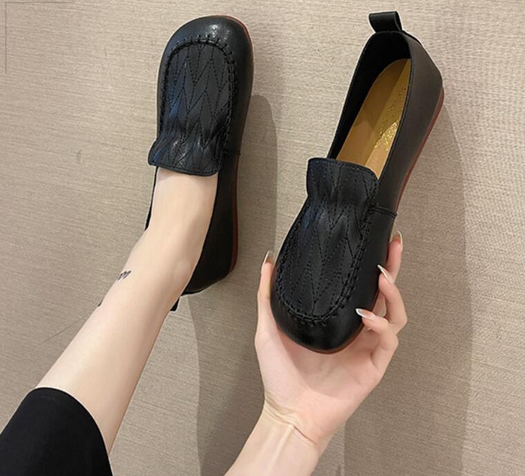 大人気パンプス ベーシック ローファー 柔らかいソール 歩きやすい マタニティパンプス 38 黒拍卖