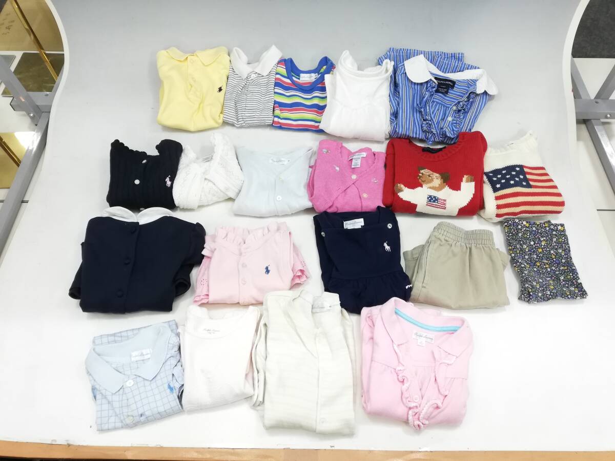 744813-9 POLO・Ralph Lauren ベビー服/女の子 ロンパース/トップ/ニット/パンツ/ワンピース他 60~90 20着まとめ【中古品】拍卖