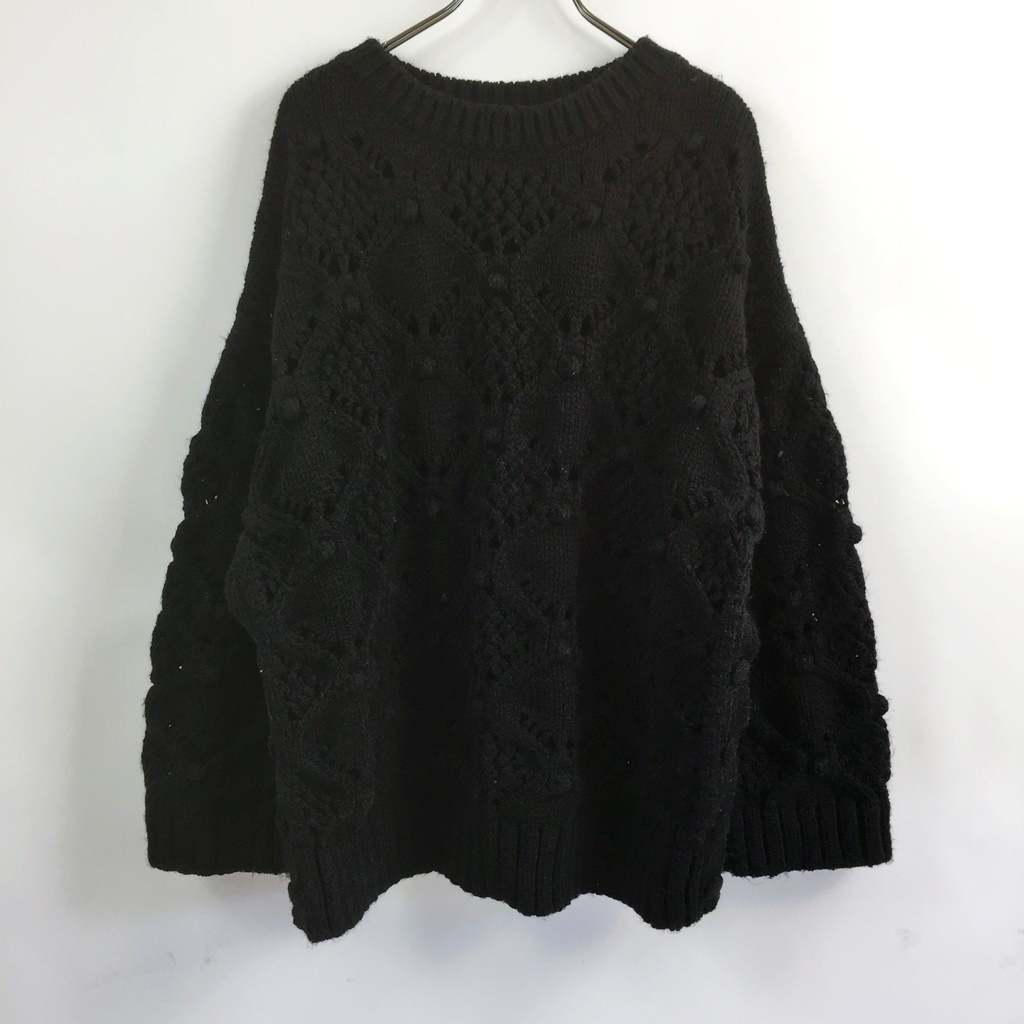 ZARA/ザラ 長袖ニット セーター サイドボタン ブラック 黒 USAサイズS レディース拍卖