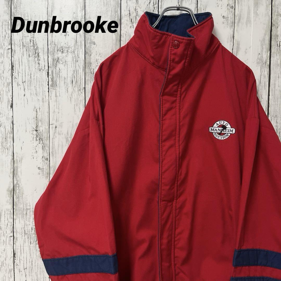 C2584 Dunbrooke USA製 ジャケット ブルゾン レッド 刺繍 アメリカ古着 ジャンパー アウター スポーツ 上着 カジュアル シンプル L拍卖