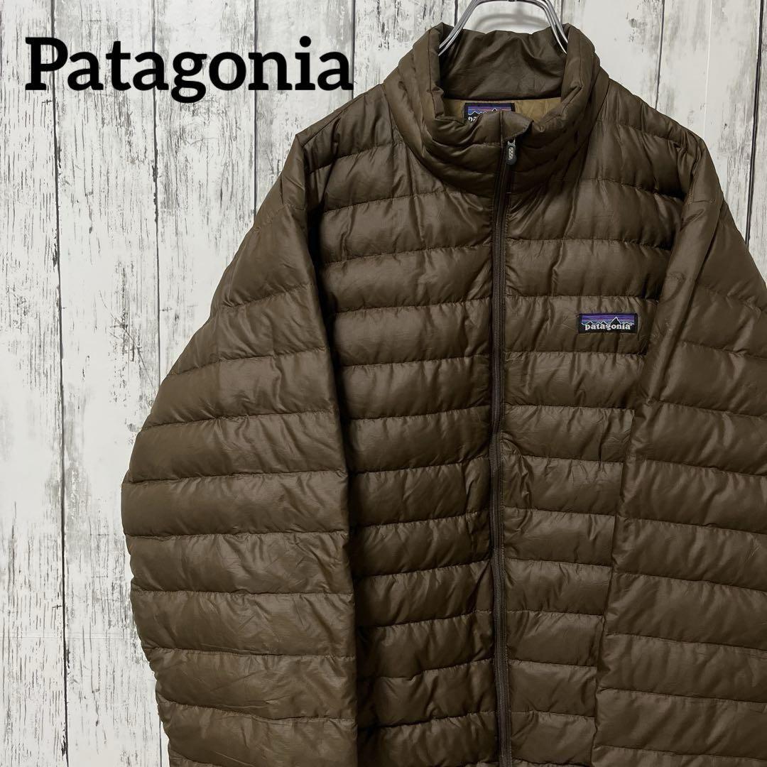 C2615 Patagonia パタゴニア ブラウン ダウンジャケット 海外古着 アメリカ古着 ジャンパー アウター スポーツ 上着 カジュアル M拍卖