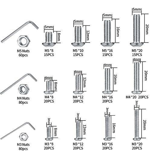 440個 六角穴付きボルト 六角穴付ボルト ボルト ナット セット なべ小ねじ ステンレス ネジ ボルト セット マシンネジ 詰め合わせキットDIY拍卖