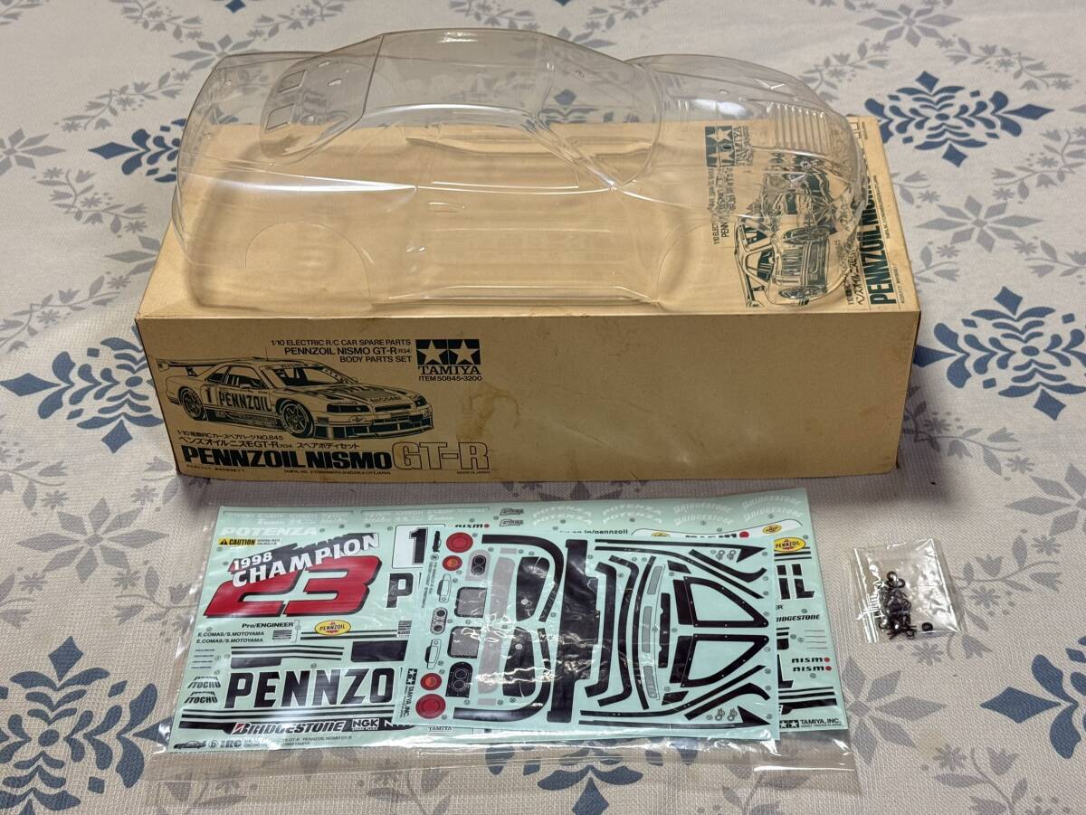 【ジャンク品】タミヤ 1/10 日産 R34 ペンズオイル ニスモ GT-R スペアボディセット NO.845 RC ラジコン JGTC SUPER GT PENNZOIL NISMO拍卖