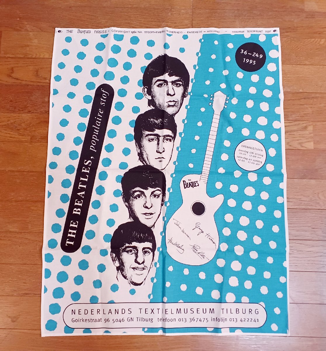 ◎ 激レア!未使用 正規ライセンス ビートルズ Beatles ファブリッククロス 1995復刻 のれん オランダ繊維博物館 Textielmuseum 希少品拍卖