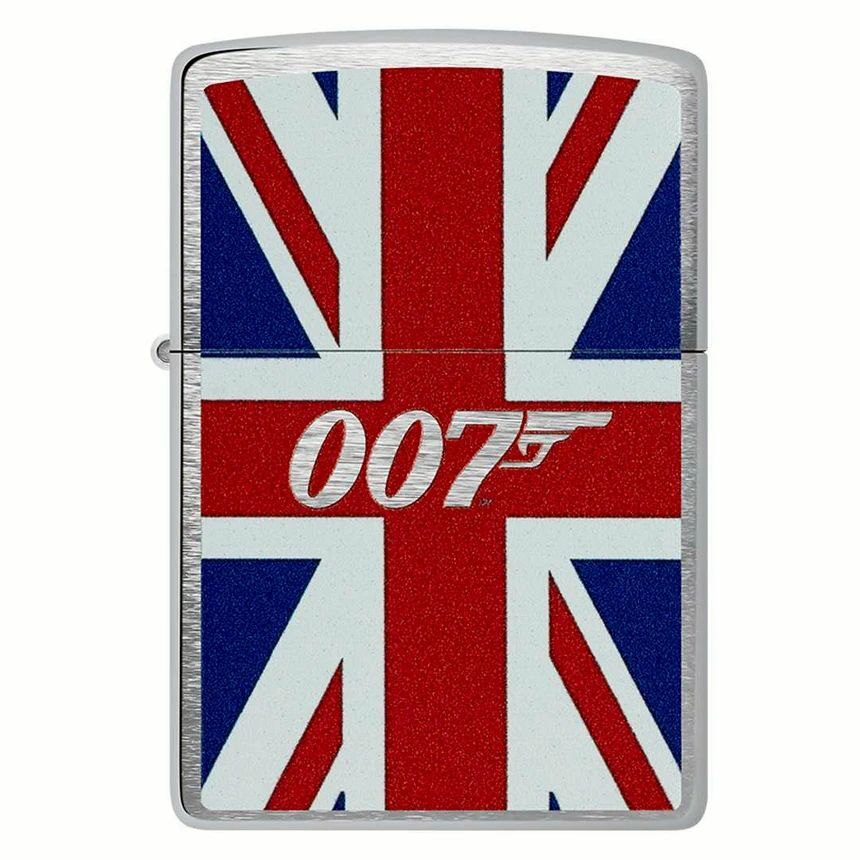 ジッポー オイルライター USA Zippo 007 James Bond Union Jack Design 46801&ギフトボックスセット(オイル+フリント+BOX)/送料無料拍卖