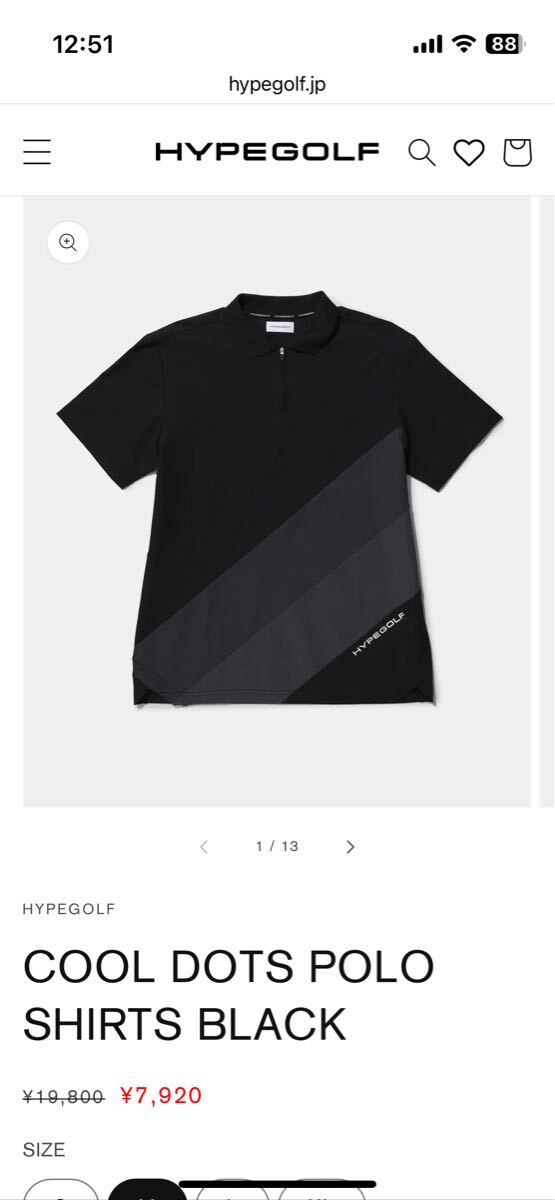 HYPE GOLF メンズ ポロシャツ ブラック S BLACK拍卖