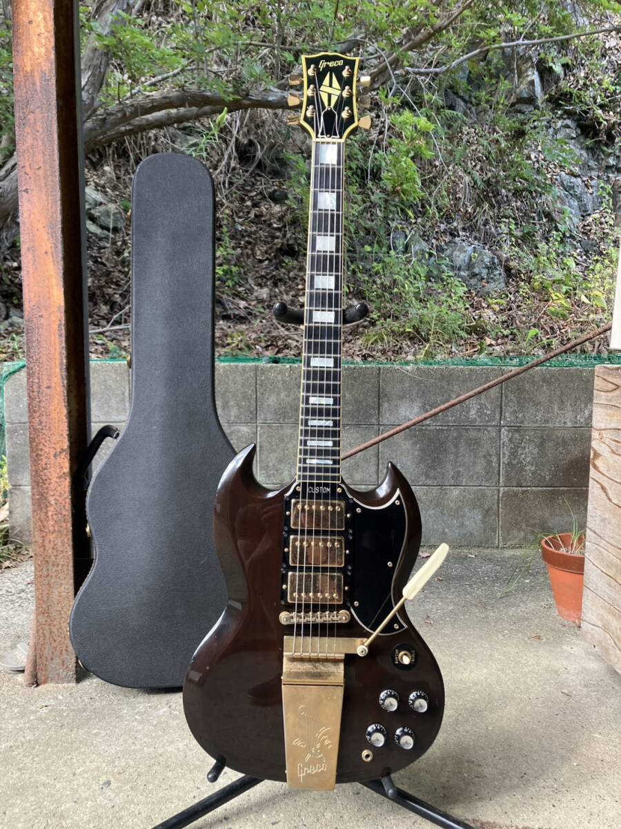 【現状品】Greco SS800WR 1981年 PU-2 ワッフルペグ ダイヤモンドインレイ グレコ Les Paul SG CUSTOM MADE IN JAPAN SS-800拍卖