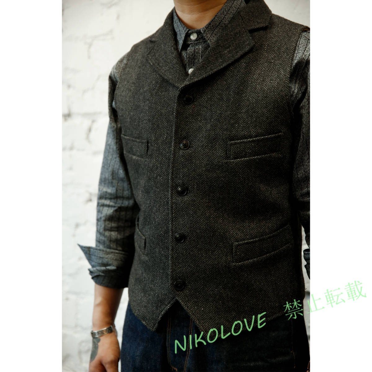 ☆新品メンズ ウール ベスト ビジネスベスト カジュアル レトロ ツイード 紳士 ヴィンテージ おしゃれ S/M/L/XL/2XL/3XL拍卖