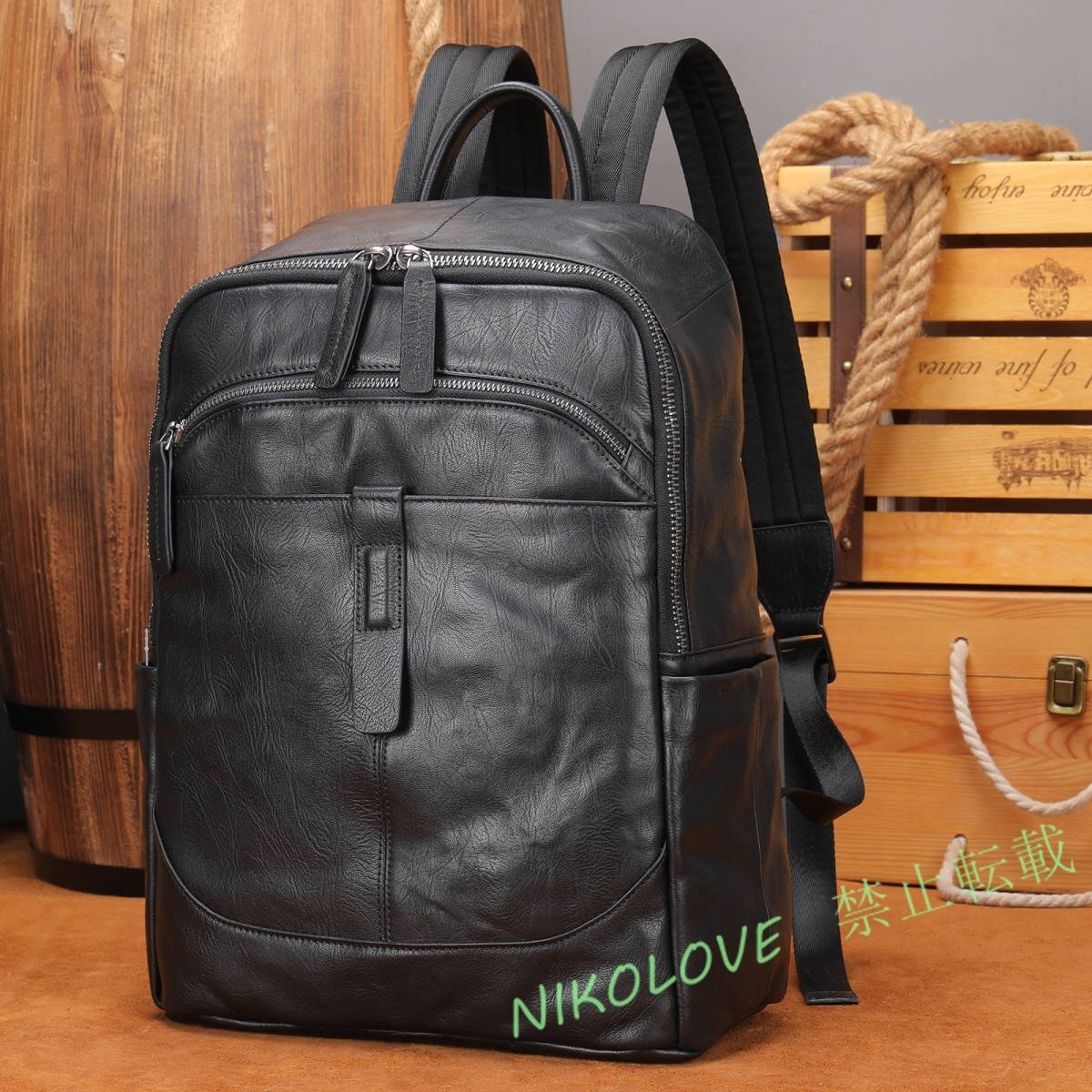 メンズパック 本革 ビジネスリュック バックパック リュックサック 大容量 防水 リュック 多機能 耐衝撃 通勤 出張 旅行 通学 牛革おしゃれ拍卖