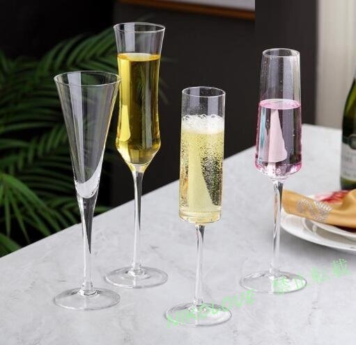 ☆新品 高品質シャンパングラス カクテルグラス クリスタル?ステムグラス 無鉛クリスタルガラス 薄い 4個セット拍卖