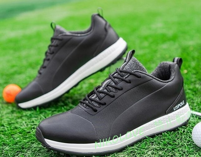 ☆新品ゴルフシューズ 運動靴 スパイクレス メンズ スポーツシューズ 強いグリップ フィット感 軽量 弾力性 絶賛 防滑耐磨 通気 ブラック拍卖