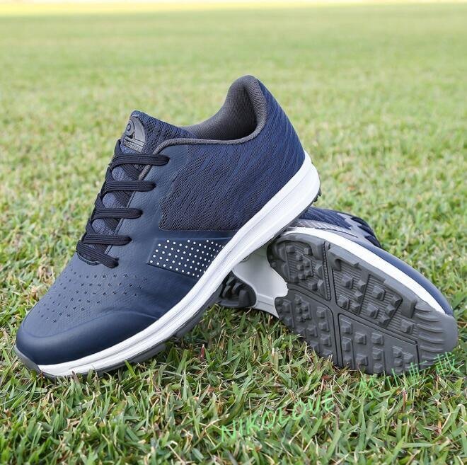 ☆新品ゴルフシューズ メンズ スニーカー 強いグリップ スパイク靴 ワイド ソフトスパイク ポーツシューズ 防水 防滑 耐磨 24.5~29cm拍卖