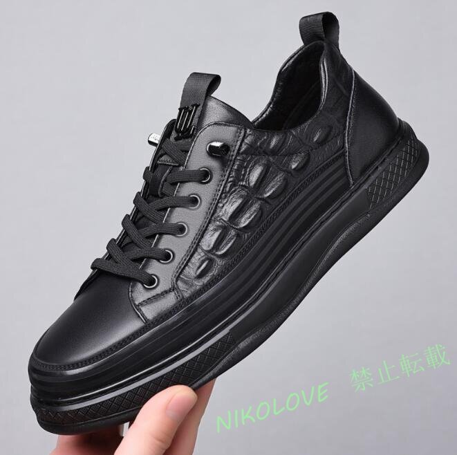 ☆新品スニーカー メンズ* ドライビングシューズ 紳士靴 シューズ 春夏秋シューズ カジュアル ローカット 黒 26.5cm拍卖