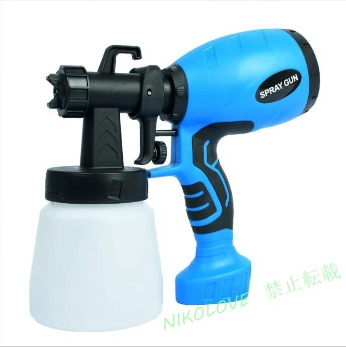 塗装 スプレー ガン1000Wハイパワー電動塗装機スプレーとお手入れが簡単5つのノズル3つのスプレーパターンブラシスプレーガン洗浄針 ブルー拍卖