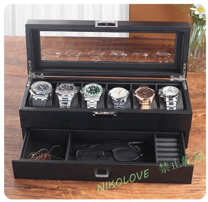 ☆新品腕時計収納ケース 腕時計収納ボックス ウォッチケース コレクションケース 6本 高級時計 レザー アクセサリー 男女兼用 プレゼント拍卖