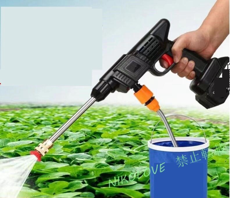 ☆新品高圧洗浄機 コードレス 充電式 水噴射量5.2L/Min21V500W自吸式 ポータブル洗車機強力噴射 ハンディウォッシャー 大容量バッテリー付拍卖