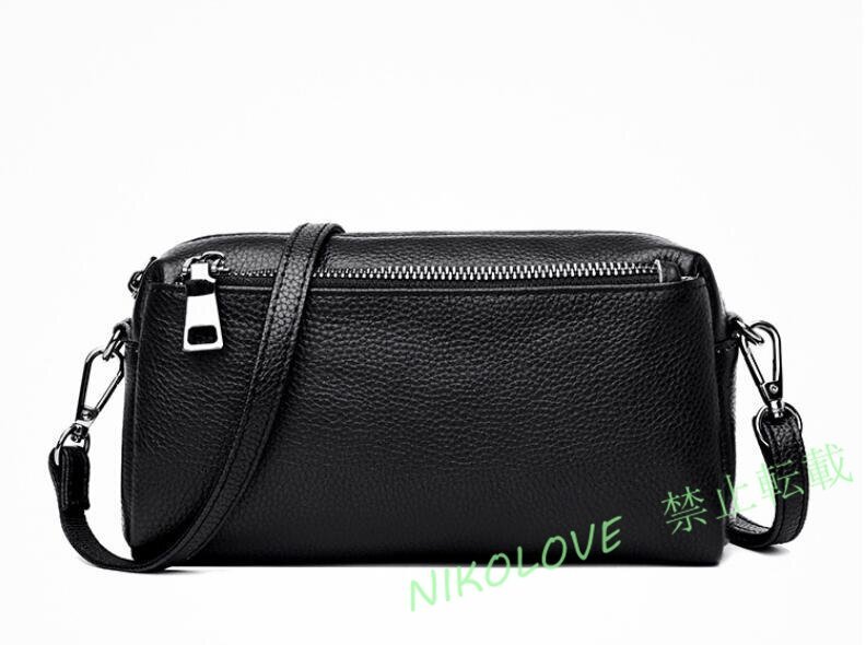 ☆新品 人気レディース 本革 牛革 ショルダーバッグ レザー ブラック スマホポーチ ミニバッグ ポシェット 肩掛け 斜め掛け 牛革 黒拍卖