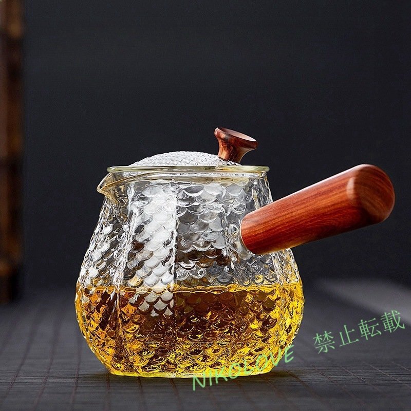 ☆新品ガラスティーポット耐熱ガラスエキス日本茶緑茶中国茶紅茶日本と西洋の折衷的なポットコーヒーポットハンドル付き拍卖