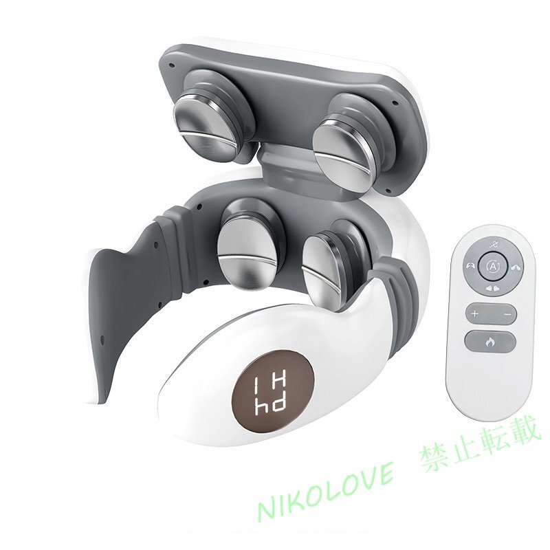 ☆新品ネックマッサージャー EMS マッサージ器 首 肩こり 温熱器 ヒートネック 健康グッズ リラックス マッサージ機 温熱拍卖