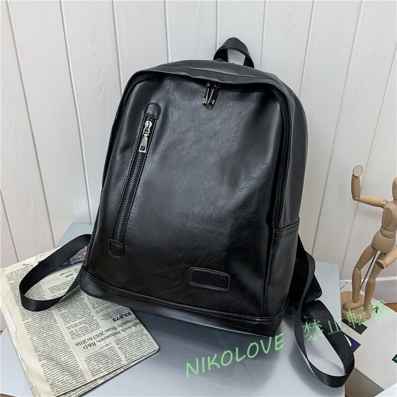 ☆新品2色上質 リュックサック デイパックメンズ レディース男女兼用メンズバッグ バッグ鞄カバン大容量 pu革 バックパック 黒拍卖