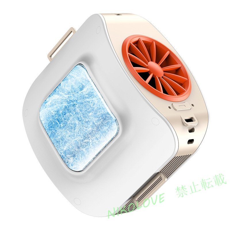 ☆腰掛け扇風機 冷却プレート ベルト ファン 8000mAh大容量 冷風空調 アウトドア 3段階風量調節 両手解放 ハンズフリー 作業用ゴールド拍卖