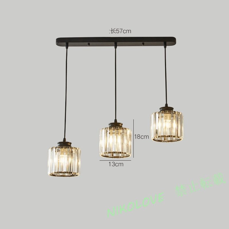 ☆新品欧式 軽ラグジュアリー クリスタル ペンダントライト 3灯 間接照明 黒拍卖