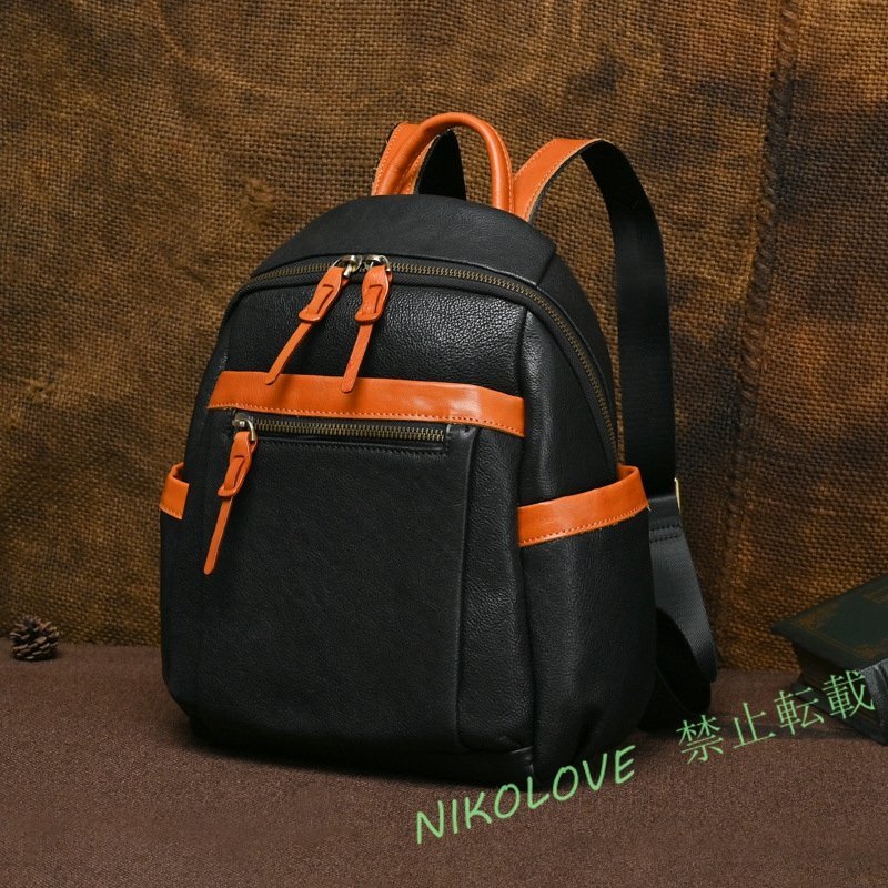 ☆新品強力推薦 牛革 リュックサック メンズ レザー バックパック レトロ リュック アウトドア 通勤通学 ブラック*ブラウン拍卖