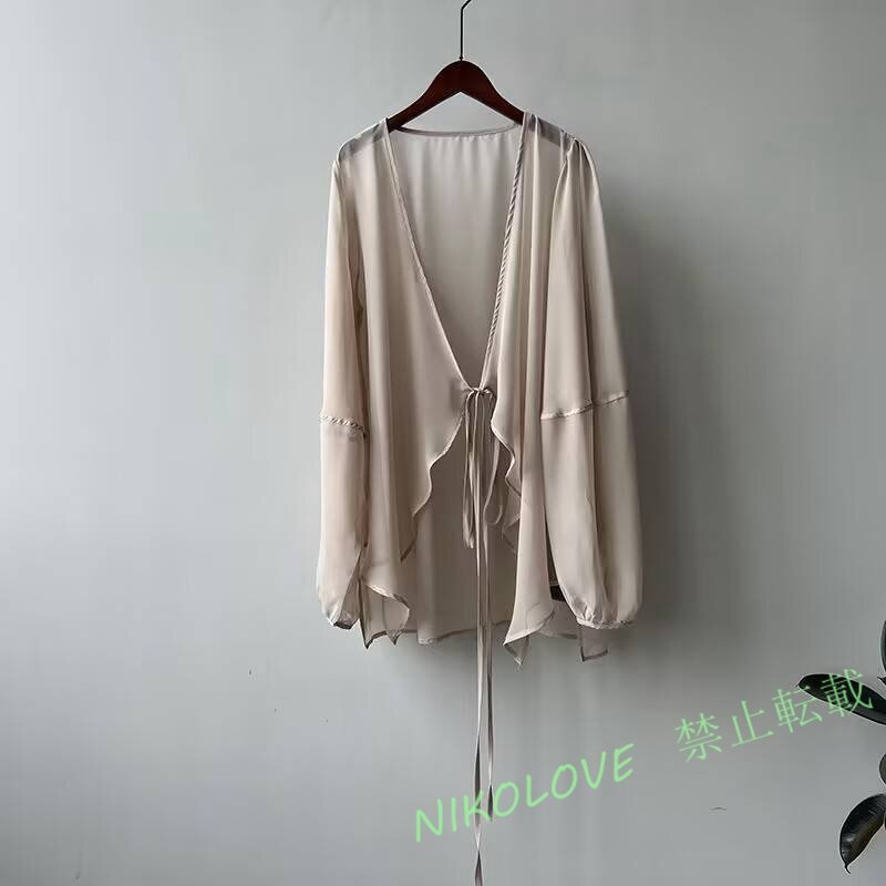 新品可愛いカーディガン レディース シフォンカーディガン きれいめ 夏 サマー カーディ 羽織り 長袖 薄手 日よけ防止 UV対策 紫外線対策拍卖