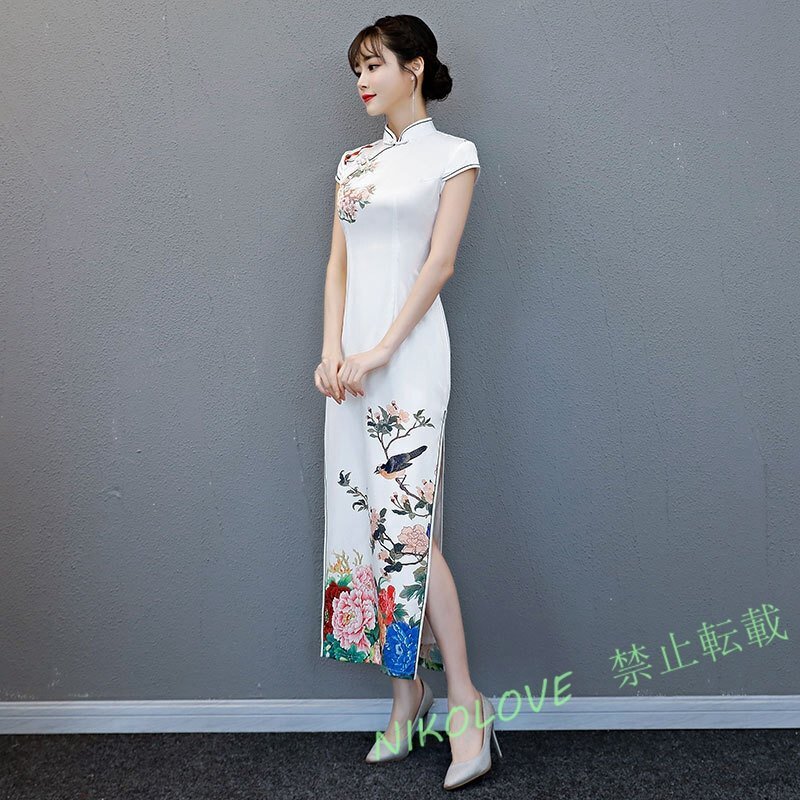 ☆新品 人気推薦チャイナドレス ロング 半袖 ワンピース チャイナ服 チャイナドレス ロング 半袖 ワンピース チャイナ服拍卖