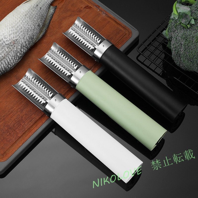 新品電動うろことり 電動ウロコ取り 電気魚用スケーラー コードレス 魚のうろこ取り用 充電式電池1個付き お店/商務/家庭用 1個電池+2個刃拍卖