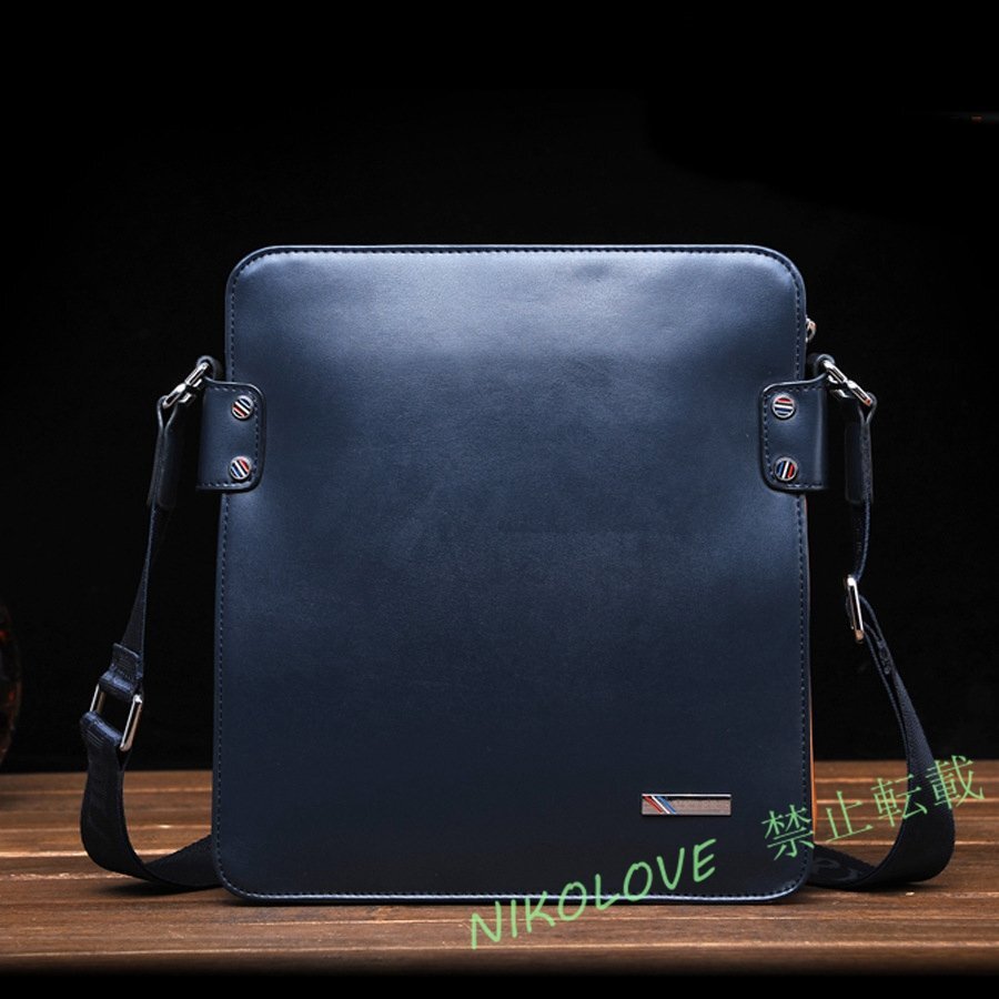 2色選択可 メンズバッグ ショルダーバッグ プレゼント レトロ風ワンショルダー 斜め掛け 本革 軽量 自転車バッグ 20代40代60代 鞄 ブルー拍卖