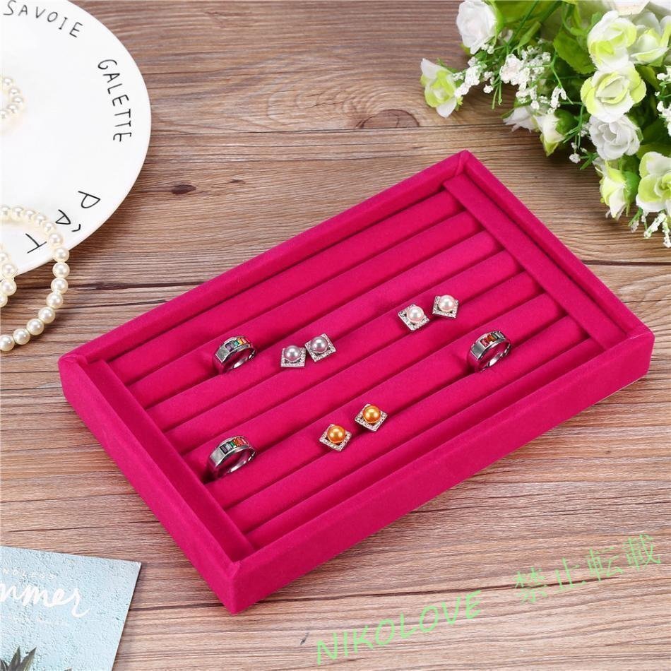 新品 ピンク好きにはたまらない 3個セット ジュエリートレイ アクセサリー 収納 ショーケース 宝石 リング ピアス ベルベット LA774拍卖