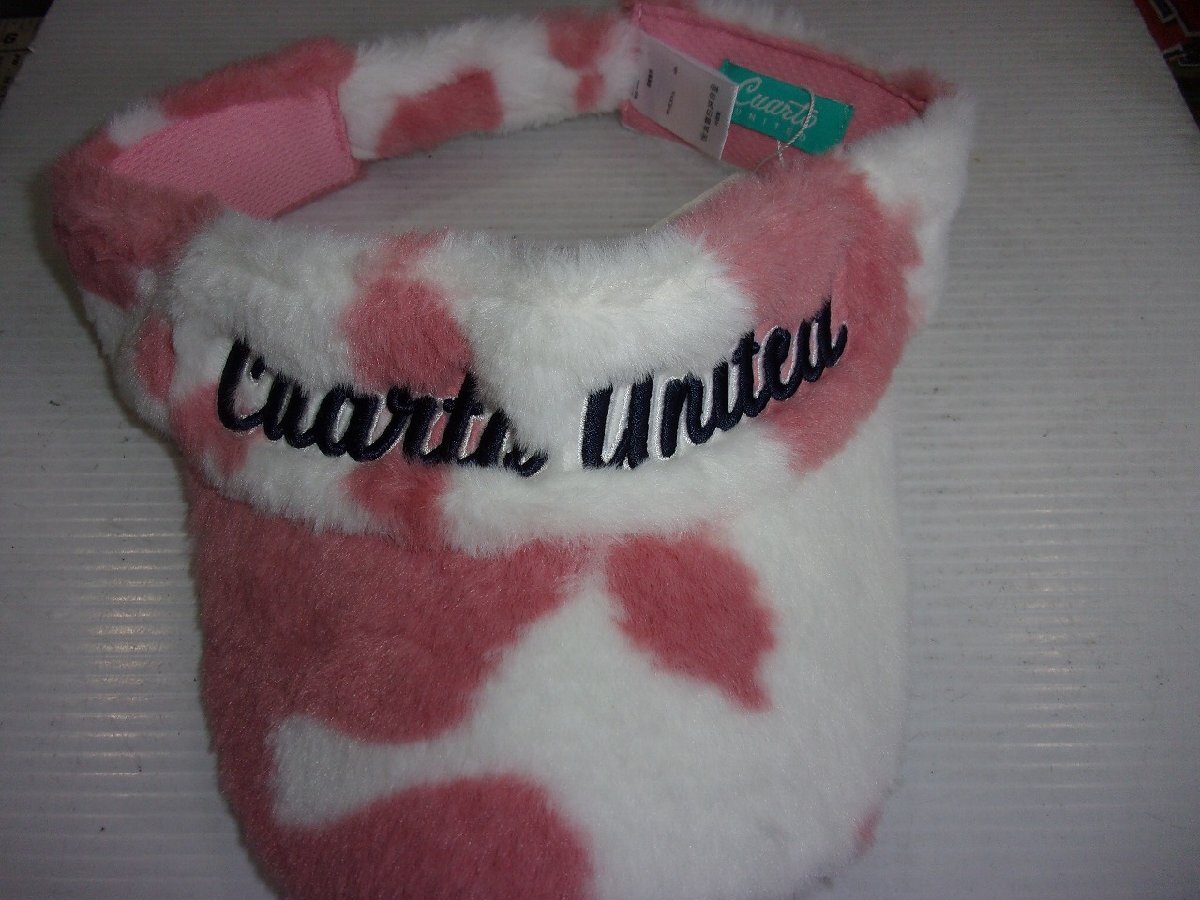 【新品】CUARTO UNITED クアルトユナイテッド ファーバイザー ゴルフウェア レディース ピンク 秋冬 サンバイザー 帽子拍卖
