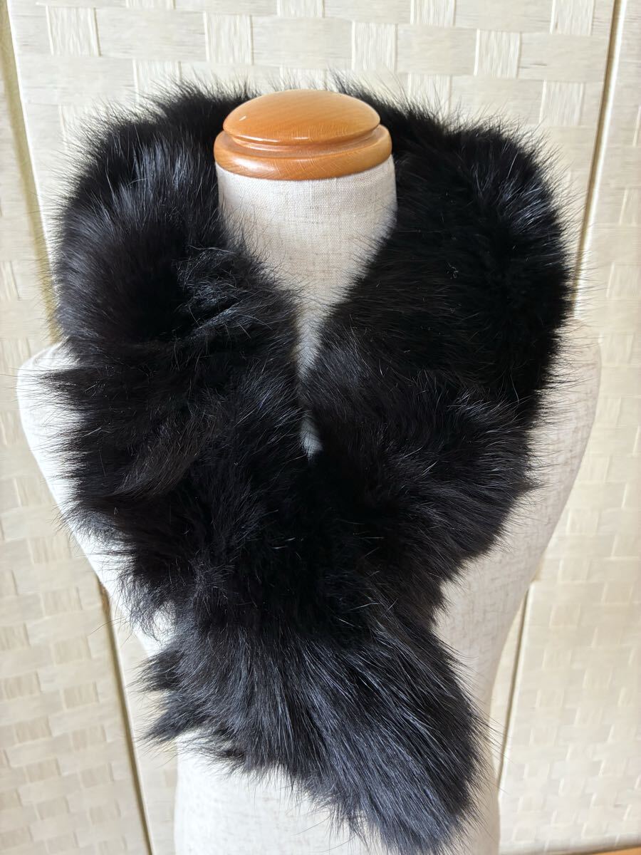 【新品未使用品】マグネットファー ブラック SAGA リアルファー FOX マフラー 毛皮 フォックス ファー拍卖
