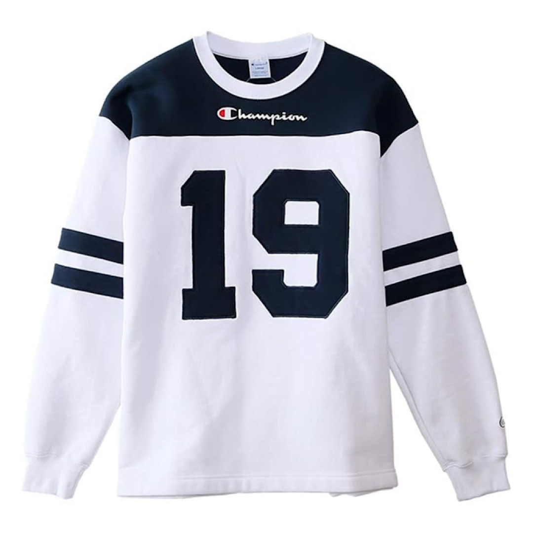 【新品】チャンピオン スウェット Mサイズ C3-N023 裏起毛 フットボール ナンバリング 秋冬 定価10,780円 トレーナー クルーネック拍卖