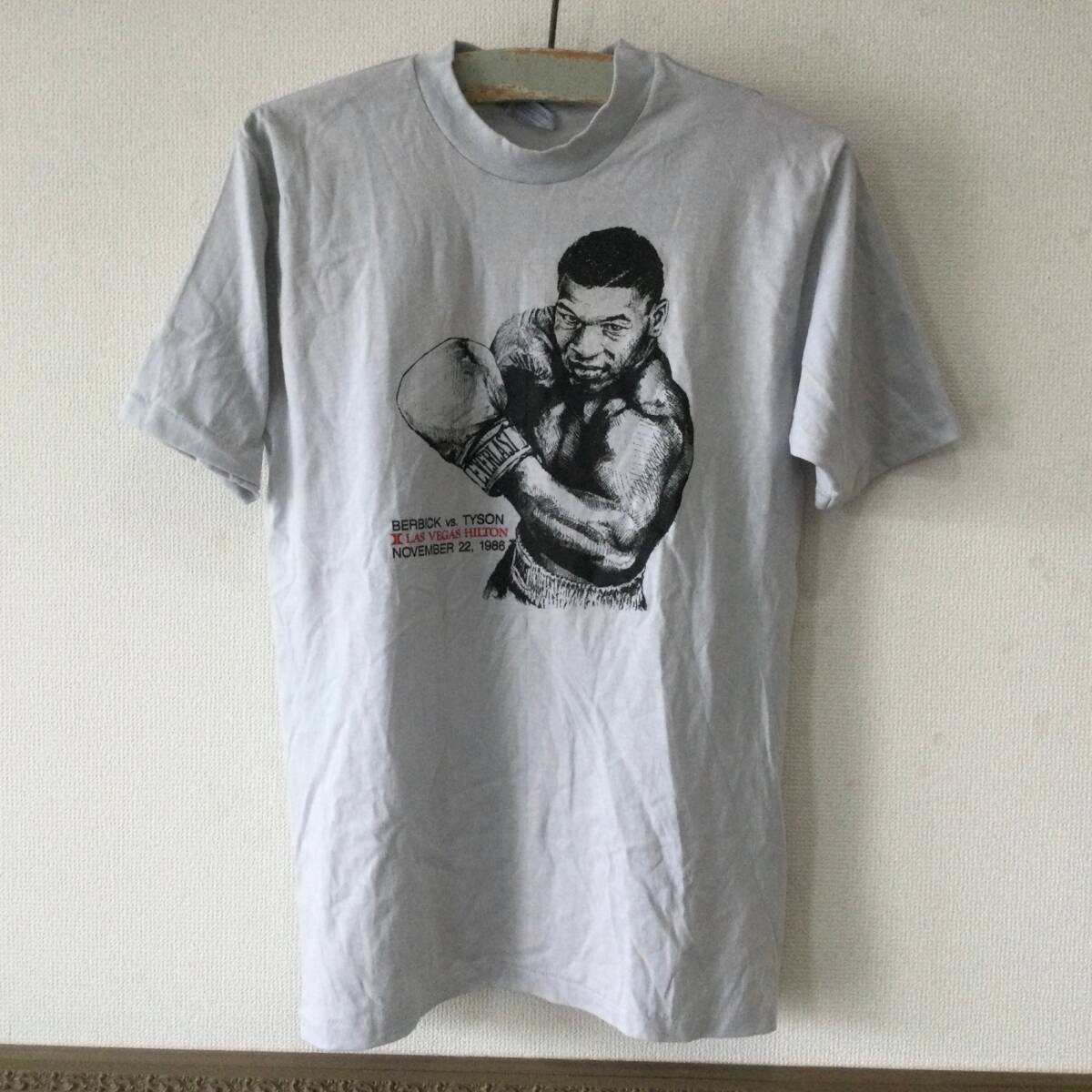 10426 【希少】80s マイク・タイソン vs トレバー・バービック 1986年 WBC世界ヘビー級タイトルマッチ Tシャツ National Fifty Fifty拍卖